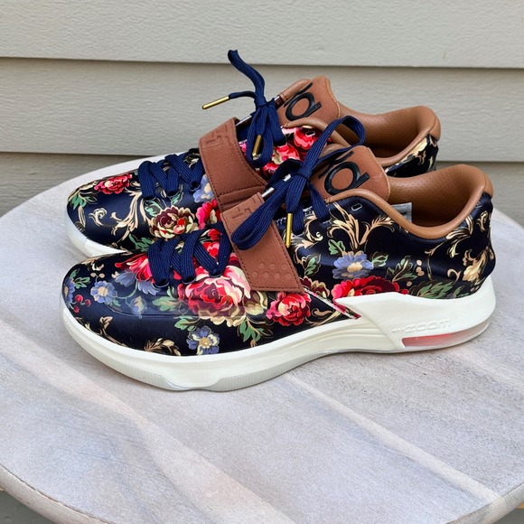 Nike KD 7 EXT Floral QS Mens Basketball Shoes Navy Hazelnut 726438-400 Size 11 main image 6